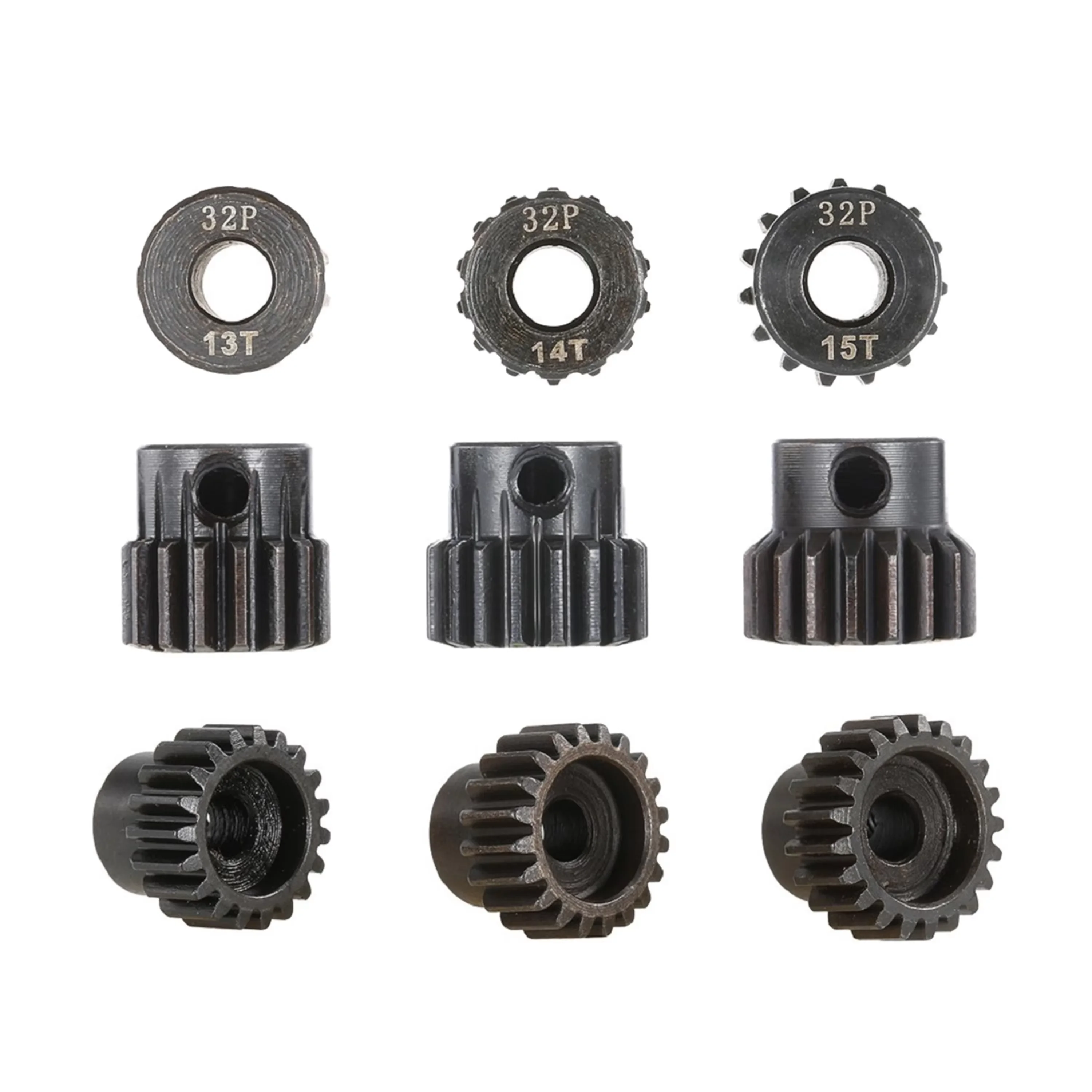 3PCS 32DP M0.8 5mm 13T 14T 15T 16T 17T 18T 19T 20T 21T Metal Motor Gear Pinion Set for 1/8 1/10 RC Car Wltoys Brushed Brushless