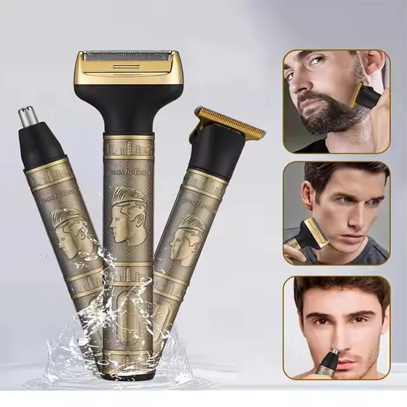 

Multi-functional 4-in-1 electric hair clipper, portable household men's razor, nose and ear trimmer, waterproof shaving tool