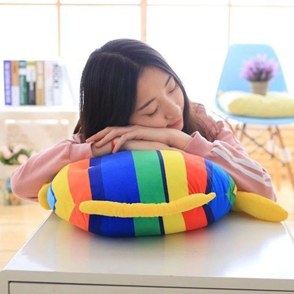 Almohada de peluche de pez Tropical de 40CM, juguete de Animal marino, cojín con patrón de rayas, muñeca, silla, sofá, coche, juguete, regalo de Navidad