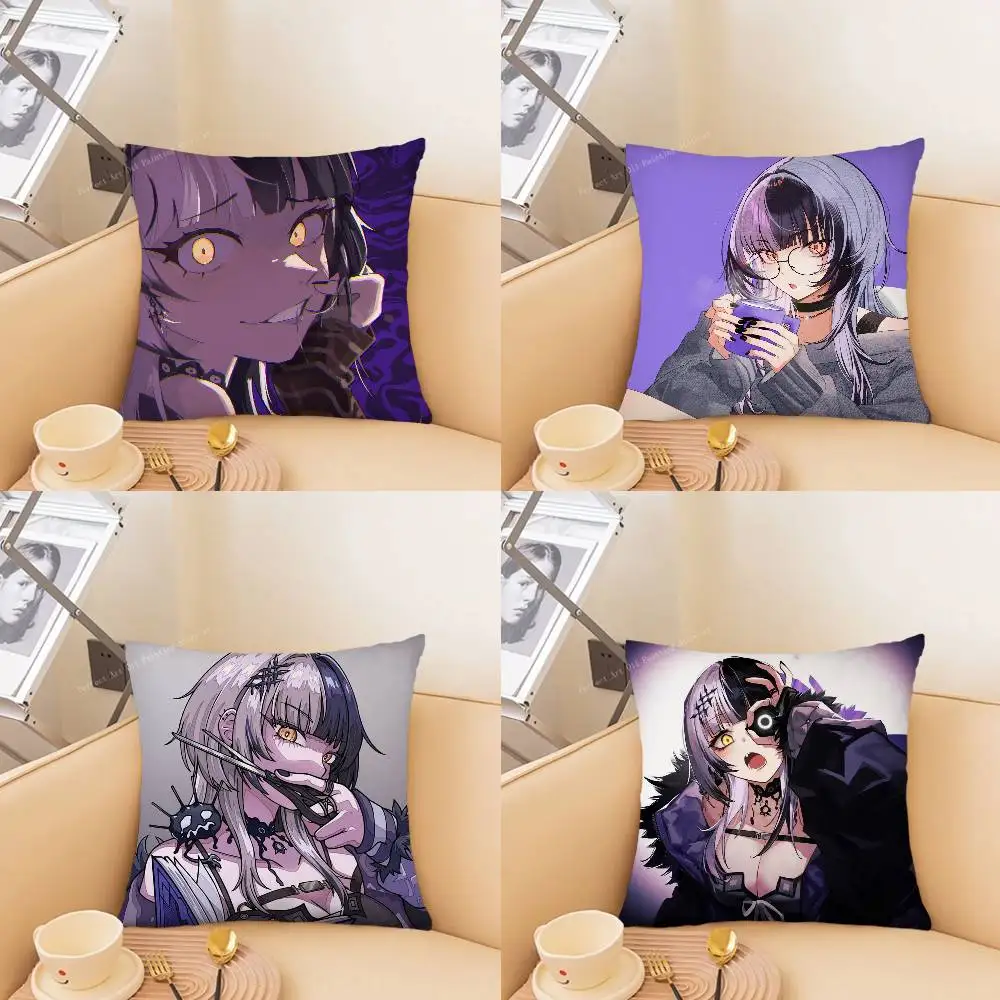 Shiori Novella Anime H-hololive Pillow Case Fashion Square Pillowcase Bedroom Sofa Room Ins Decoration Leisure