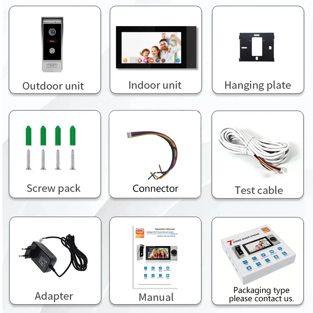 Imagem -06 - Tuya-ahd Video Intercom Campainha Sistema 32g tf Cartão Casa Inteligente Campainha 1080p Captura Campainha