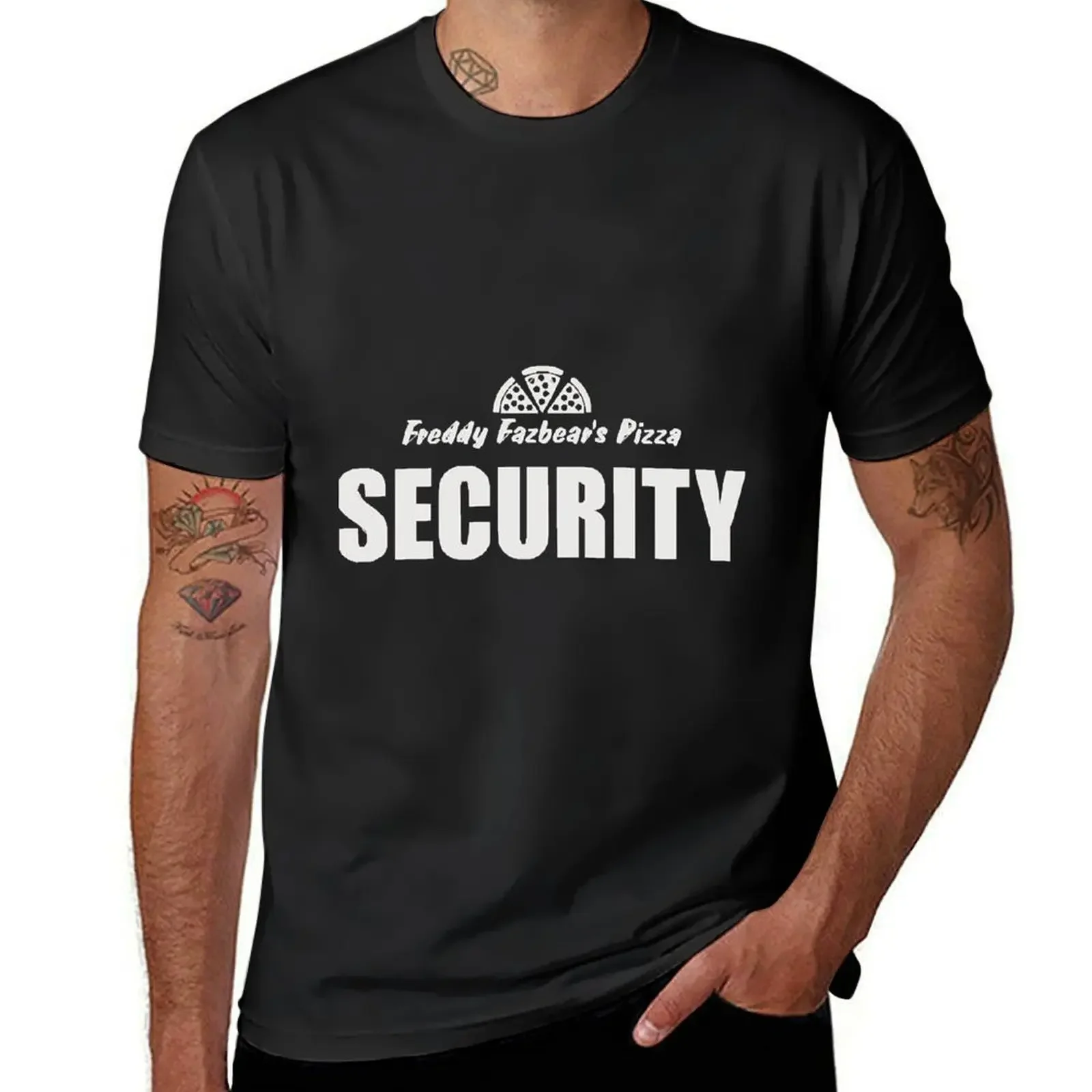 Freddys Fazbear Pizza Security T-Shirt customs design your own blue archive plain white t shirts men