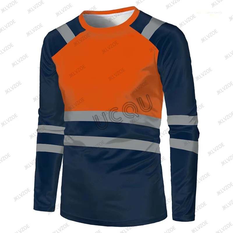 

Весенне-осенняя новая мужская пылезащитная безопасная рабочая одежда, быстросохнущие дышащие топы, впитывающие пот, негабаритная футболка с длинными рукавами