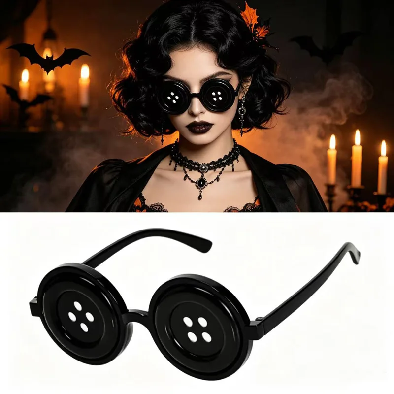 1PC Anime Button Eyewear Halloween Vintage Button Eye Glasses Fancy Xmas Gifts For Adults Funny Scary Roleplay Party Accessories