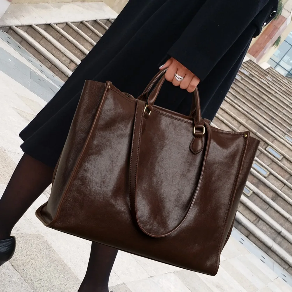 

Women's New High-end Atmospheric First-layer Cowhide Women's Bag Classic High-end Fashion Simple and Versatile Exquisite Retro