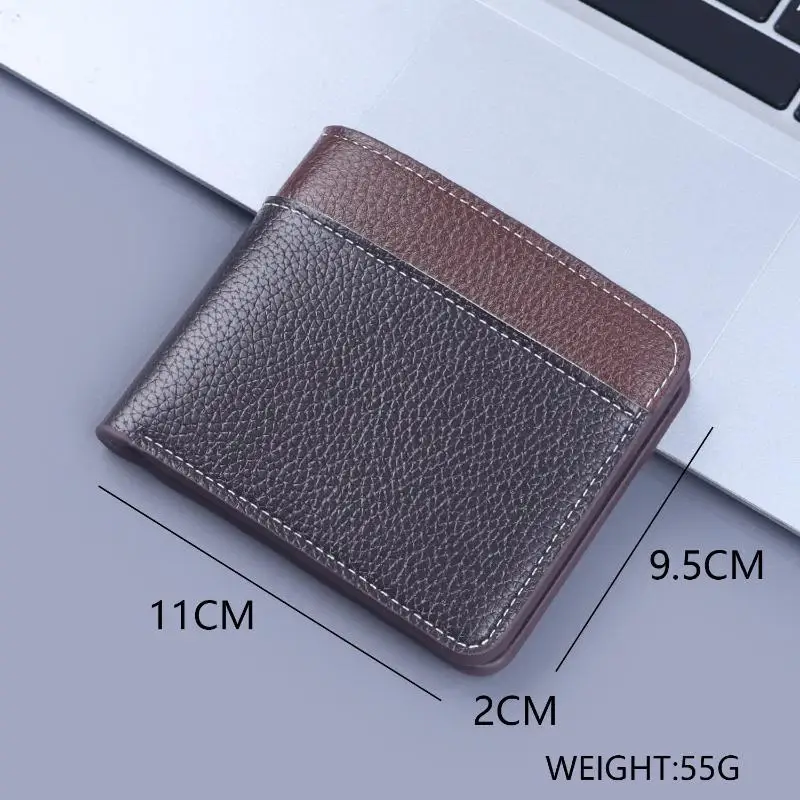 Minimalistische Herren-Geldbörse aus PU-Leder, Schwarz, Kaffee, große Kapazität, mehrere Fächer – Detail 3