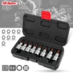 Hi-Spec 1/2 Hex Bit Socket Screwdriver S2 Hex Shank Electric Screw Driver Star Bit Set CRV Allen Key Socket Wrench Hand Tool