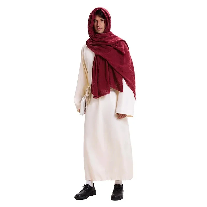 Costume de missionnaire et de berger pour Halloween - Robe arabe vintage de Dubaï - Style moyen-oriental pour performance scénique adulte Cospla 158gj