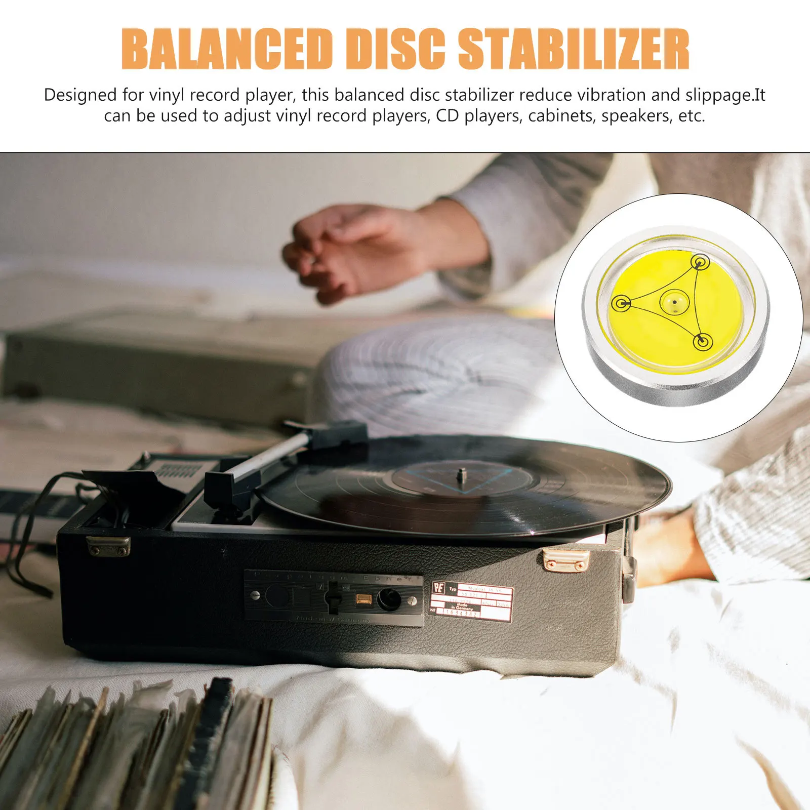 

Vinyl Record Level Gauge High Precision Turntable Stabilizer For Audio Player Disc Calibration Phonograph Weight