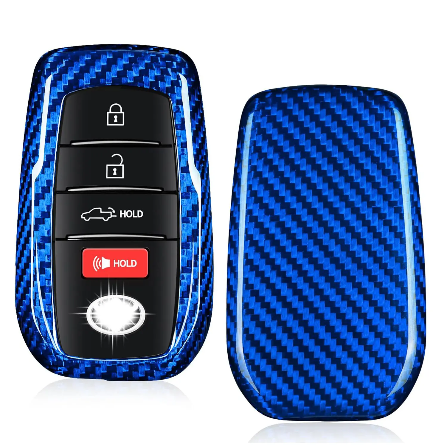 

Real Carbon Fiber Key Case for Toyota Tundra Key Fob Cover for Toyota Sequoia Accessories for Sienna Smart Key Shell 2021-2024