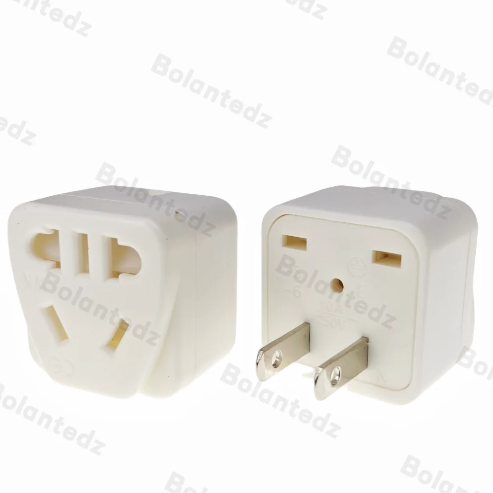 

1Pcs Mexico Vietnam Taiwan 10A 250V US AU EU Europe to US 2-Flat pins Travel adaptor plug charger Type A