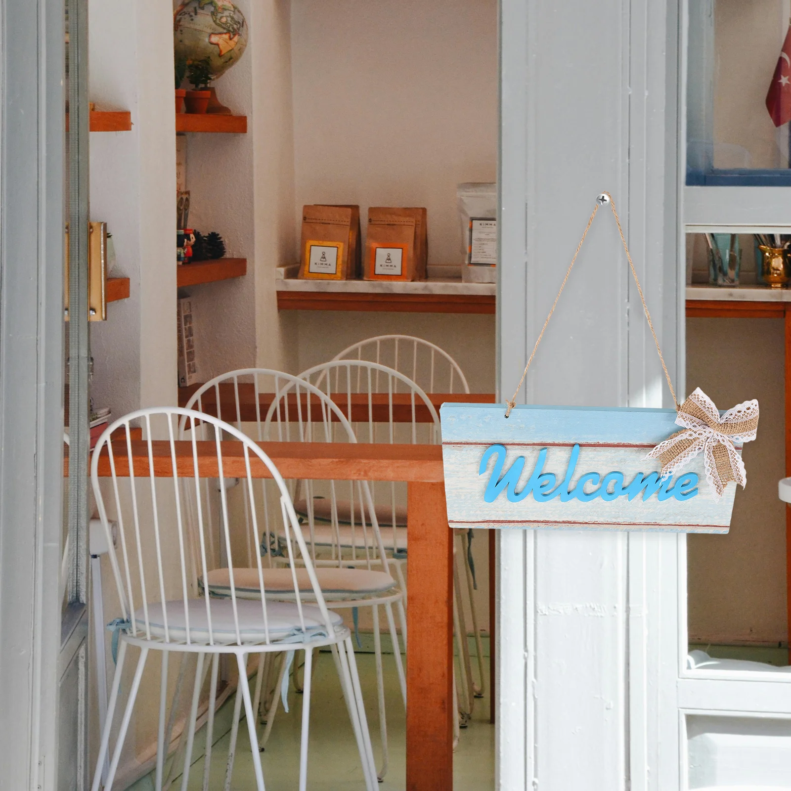 

Wooden Welcome Sign Rustic Farmhouse Mediterranean Style Door Hanging Decoration Home Front Door Porch Sign Warm Wall Art