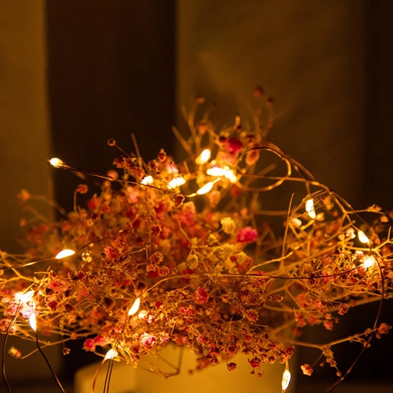 Solar Copper Wire Lamp String 8 Function To Insert Color Lights Decorative Atmosphere Lights