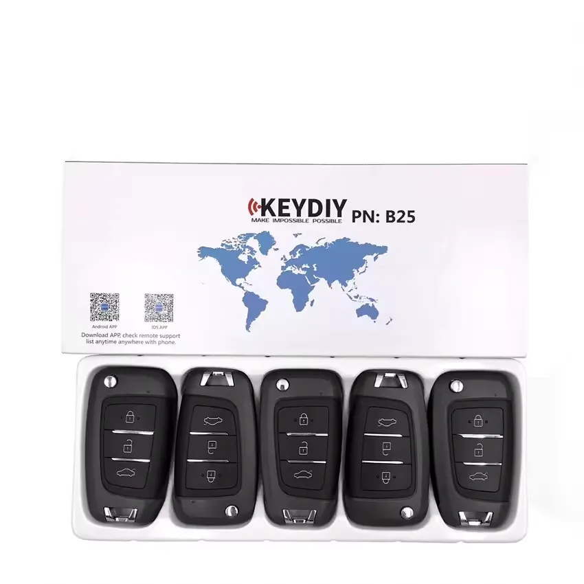 2PCS/LOT KEYDIY B25 3 button remote key for KD-X2 KD900 KD900+ URG200 Key Programmer Remote Control B-Series NB-Series