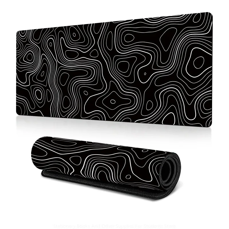 Abstrato ondulado mouse pad, grande mesa pad, arte abstrata fluida design, teclado do jogo pad, 60x30x0,2 cm, 1pc