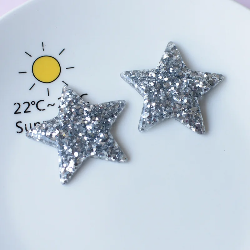 10pcs Beautiful Star Stickers Shimmering Powder Non-sticky 3D Stickers Woman's Mobile Phone Case DIY Accessories