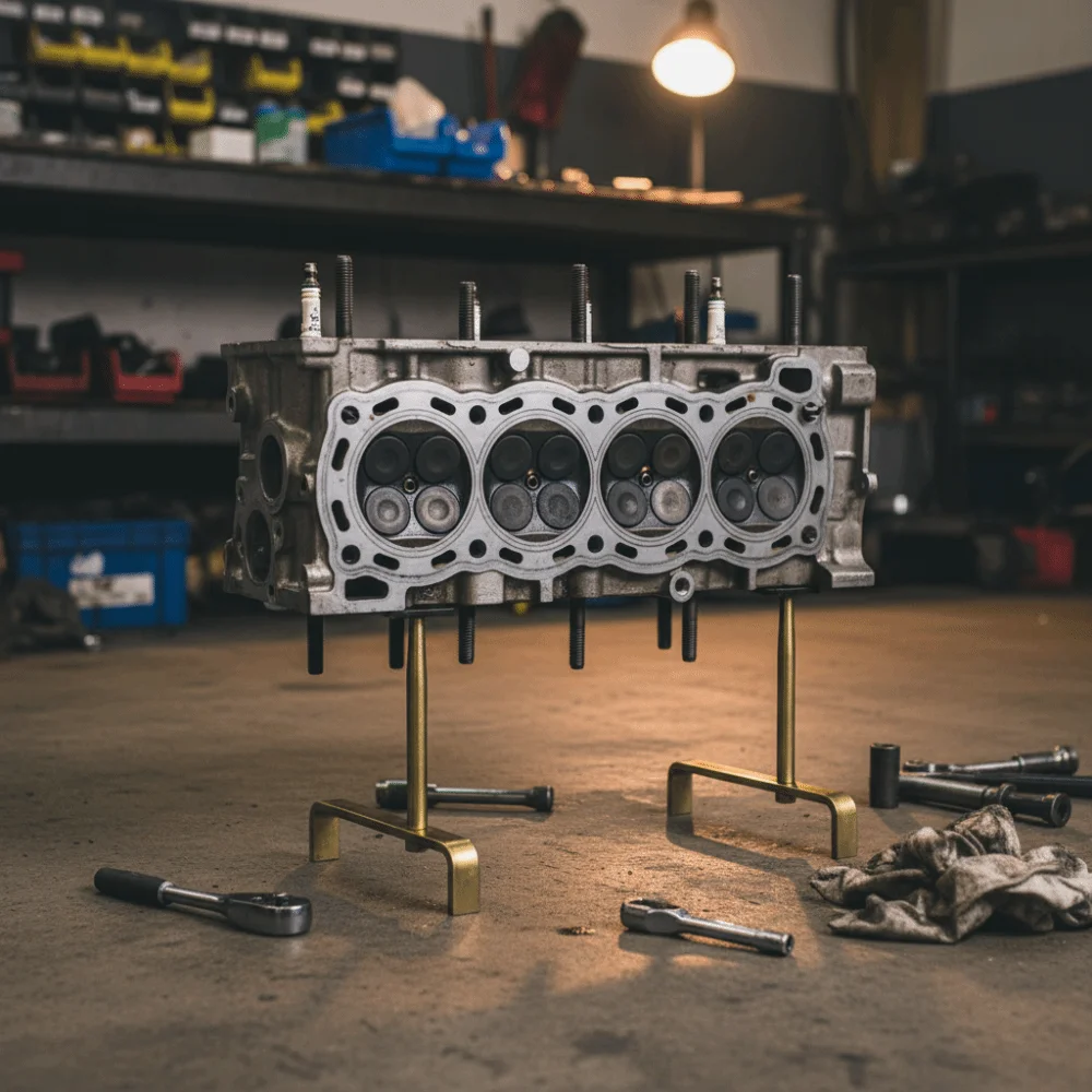 

Gold Steel Engine Cylinder Head Stand Professional Grade Lightweight Design Engine Repair Bracket Easy Transport Special Fixed