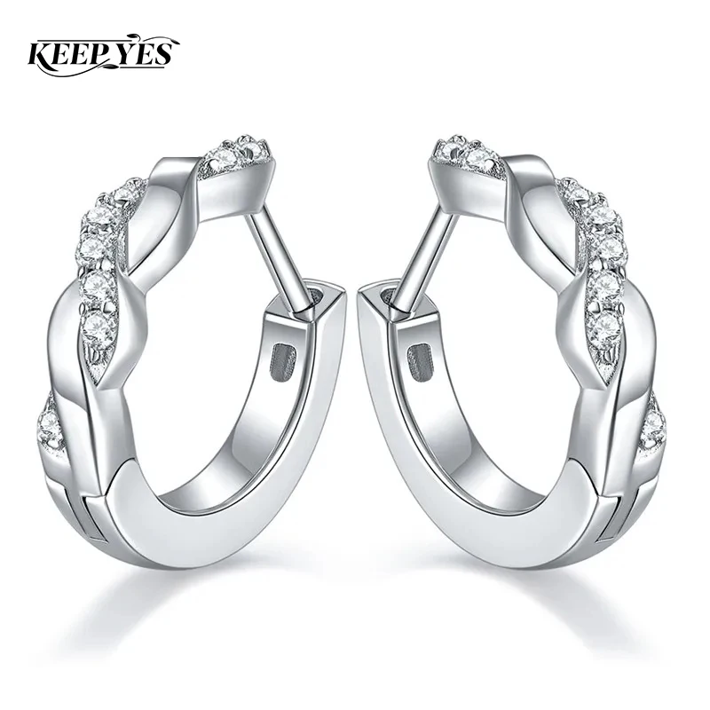 

Серьги-кольца KEEP YES 3 мм с муассанитом цвета D, покрытые 18-каратным золотом, из стерлингового серебра 925 пробы для женщин, сверкающие ювелирные украшения, подарки