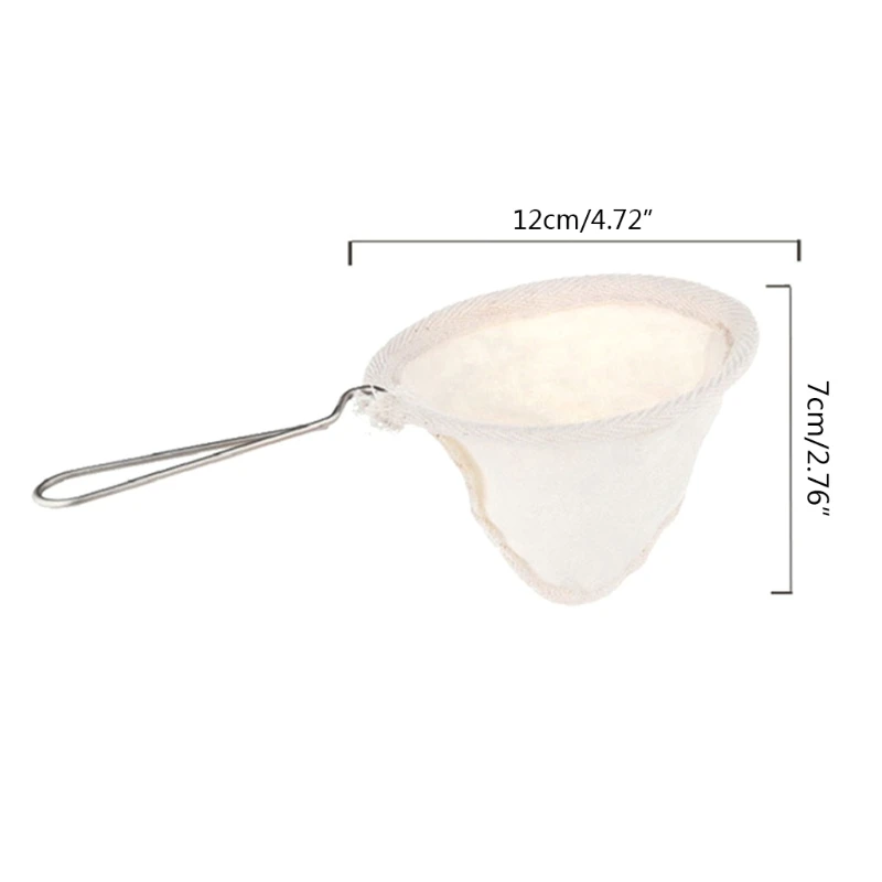 New Reusable Coffee Filter Bag Stainless Steel Handle Flannel Cloth Strainer Dropping Pot Mesh Basket Tools Dropshipping