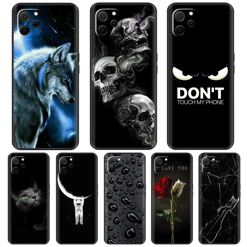 Cool Skull Marble Black Cover For Huawei nova Y61 Case EVE-LX9 Soft TPU Phone Case For Huawei nova Y61 EVE-LX9N lx3 Fundas 6.52\