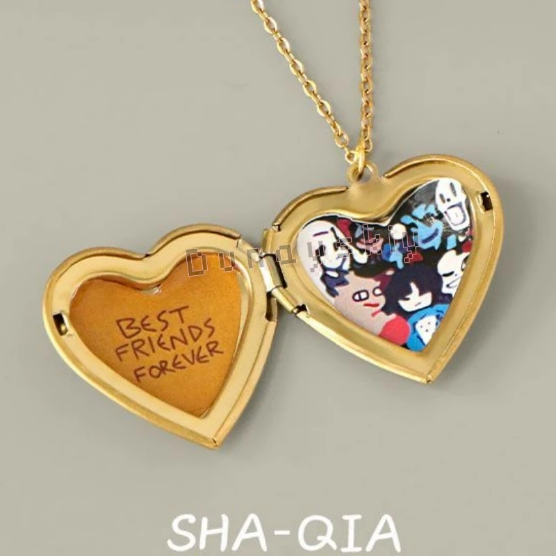 Undertale Deltarune Cos Props Merch Cos Game Pendant Openable Heart Locket Cos Accessories Fan Merch Best Friends Forever