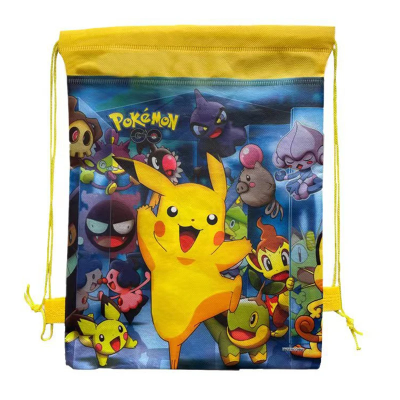 

Pokemon Pikachu Kawaii Cartoon Drawstring Bag Carry-on Gift Bag Toy Storage Bag New Creative Animation Gift for Kid