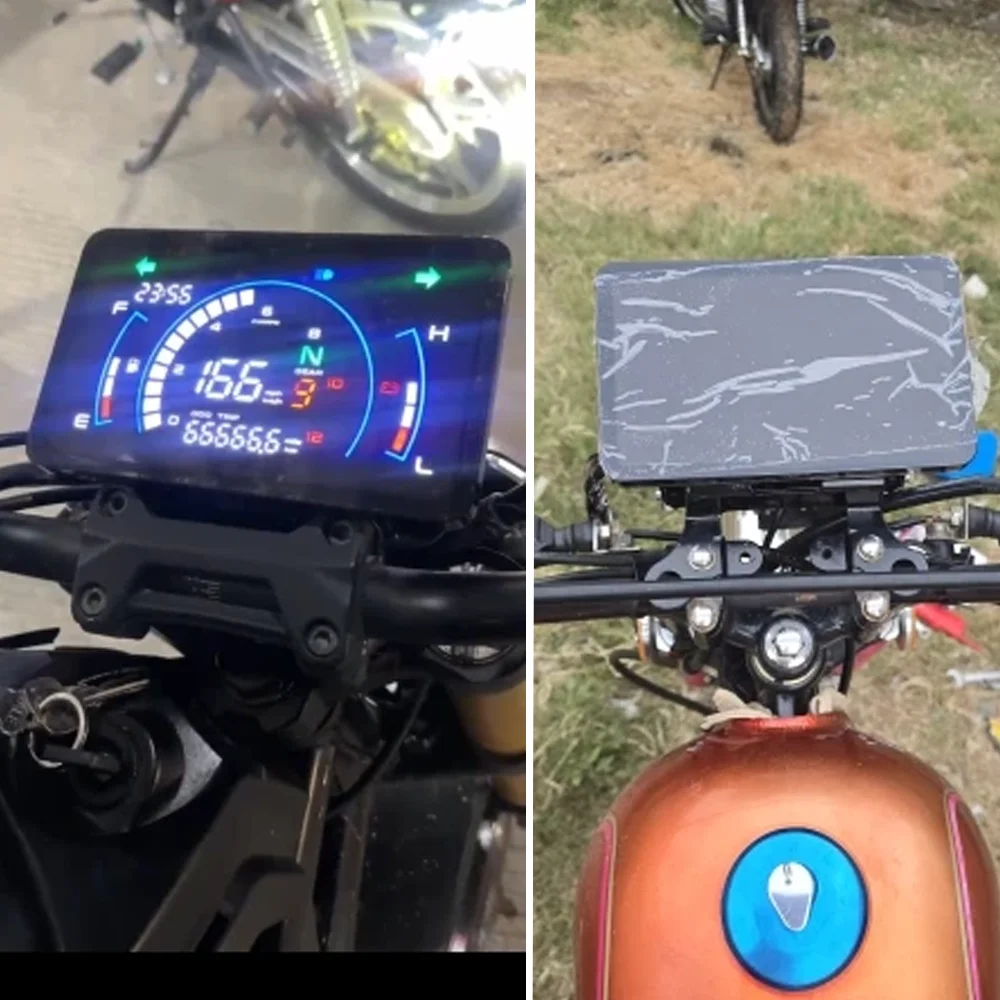 Motorcycle Digital Speedometer Dashboard Indicator with Bracket Meter Fuel Gauge Waterproof Motobike Instrument Cover Universal