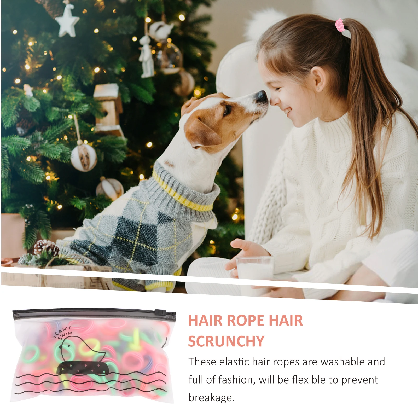 

200 Pcs y Color Hair Rope Kids Ponytail Holder Elastic Accessories Polyester Scrunchies School Hair Ties Party Favor