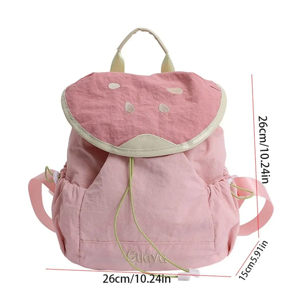 Korean Style Outdoor Drawstring Backpack Dopamine Color Travel Fruit Nylon Backpack Commute Book Bag Hiking Shoulder Bag Summer