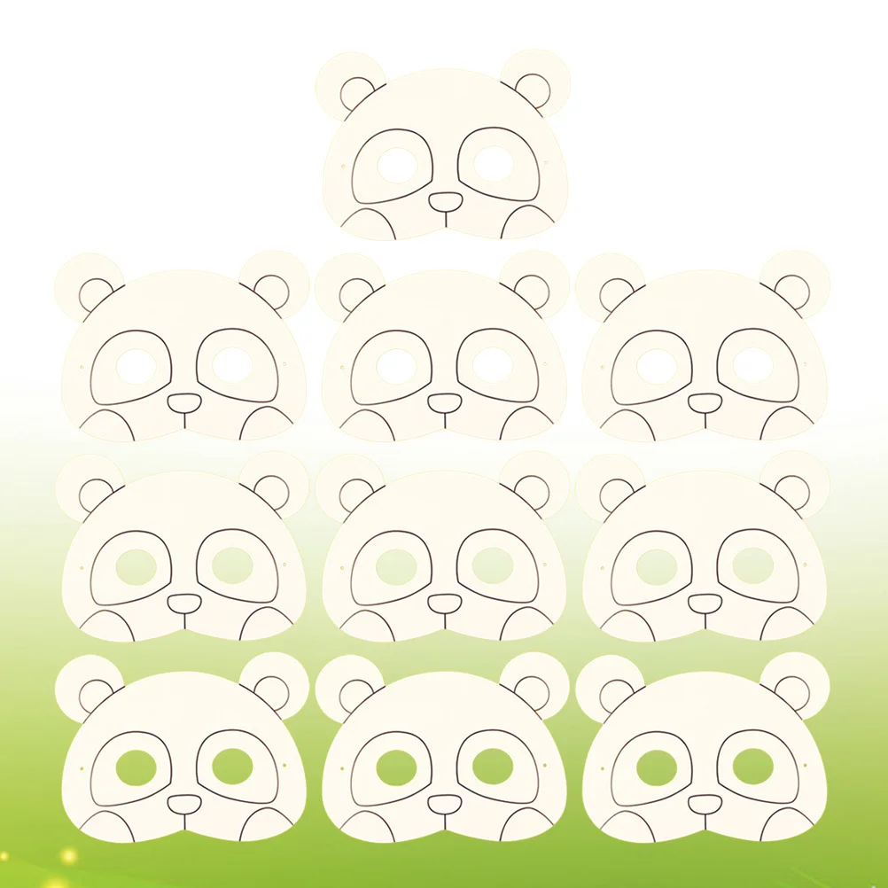 10 stuks DIY Craft Masker Dier Graffiti Lege Maskers voor Kids Party Coloring Fun Pre Cut Supplies Wit Masker