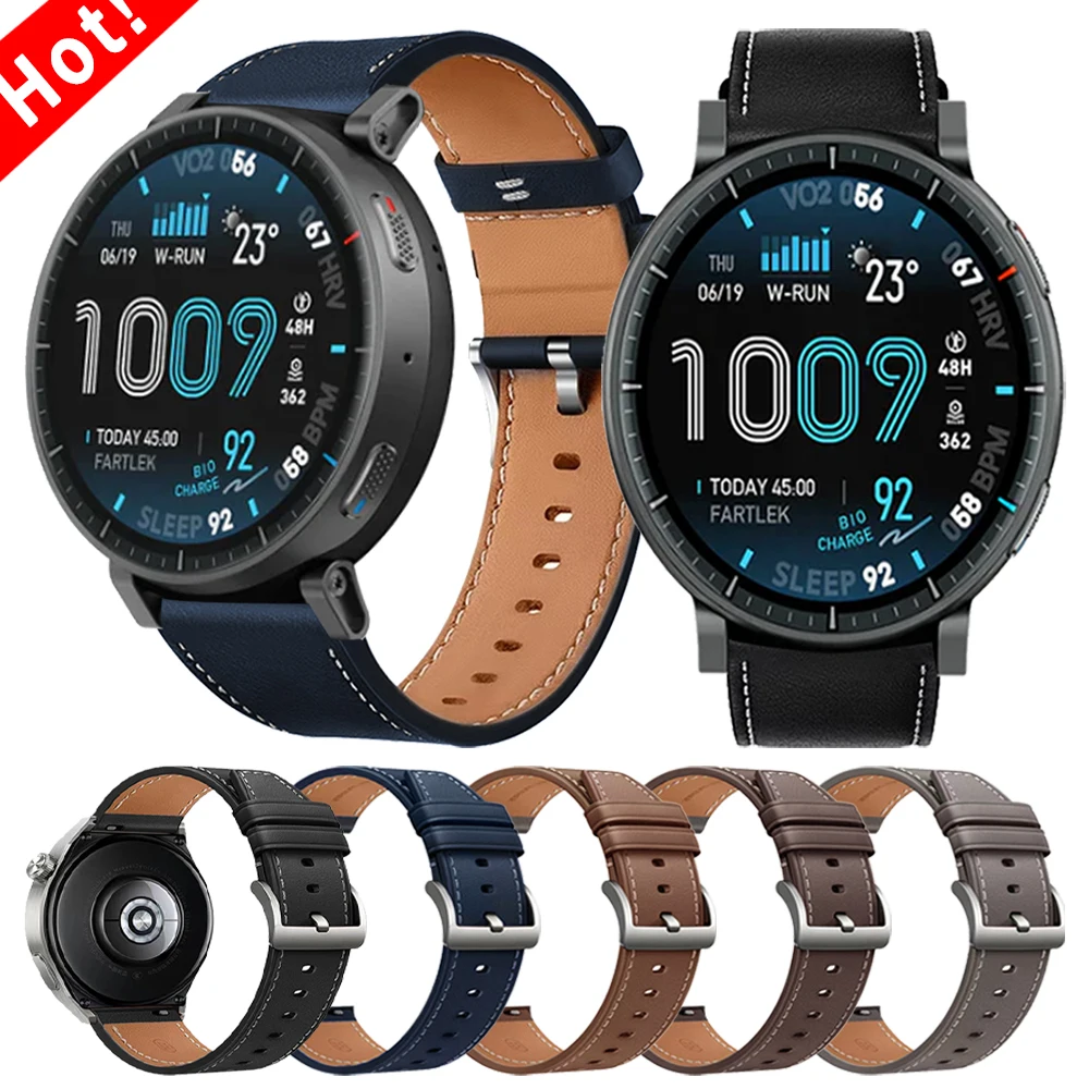 20mm 22mm Lederarmband für Huami Amazfit Active Max 48mm Armband BALANCE 2/BIP 6 BIP5/Active 2/GTS 4 mini/GTR 4 Uhrenarmband