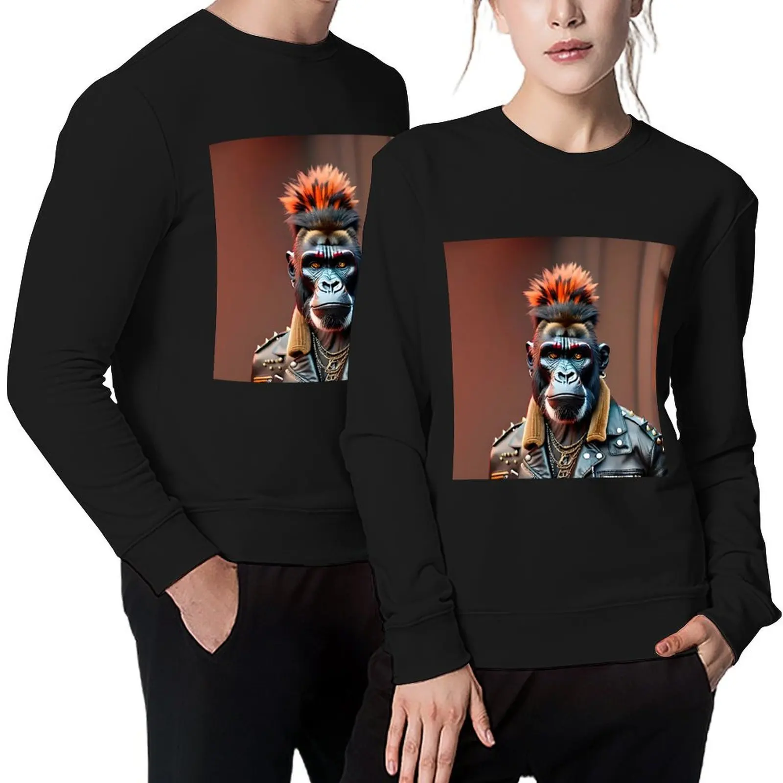

Animal Fashion Icon: Be Inspired by Monkey Punk's Unique Look T Shirt Pullover men wear men's autumn clothes men sweatshirt