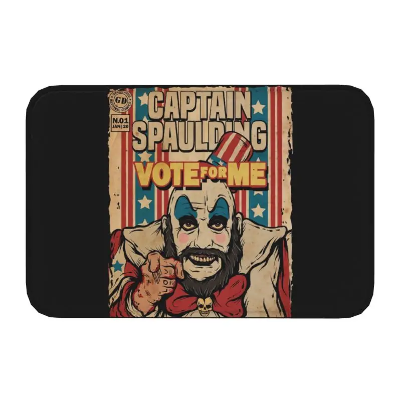 Funny Captain Spaulding Front Door Mat  Waterproof Horror Film House of 1000 Corpses Doormat Living Room Entrance Rug Carpet