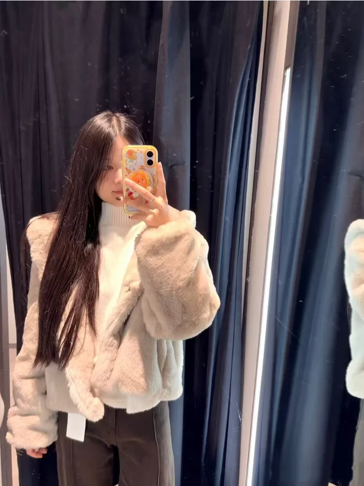 شتاء جديد وصول المرأة طويلة Sve مقنعين Thiened الفراء الاصطناعي Jaet ort عارضة Sle البوليستر الألياف معطف دافئ