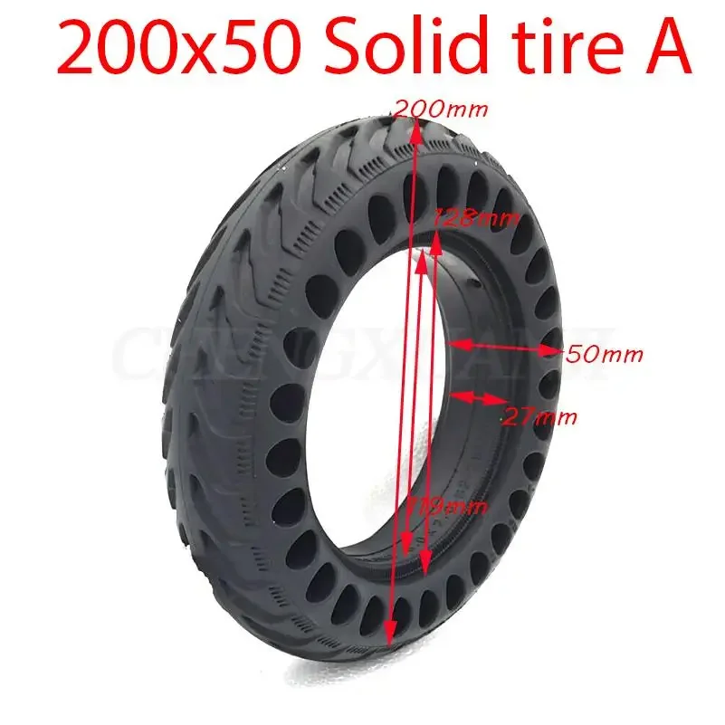 High Quality 200x50 Explosion-proof Electric Bike Scooter Tubeless Tyres  8 Inch Motorcycle Solid Wheel Tires Bee Hive Holes