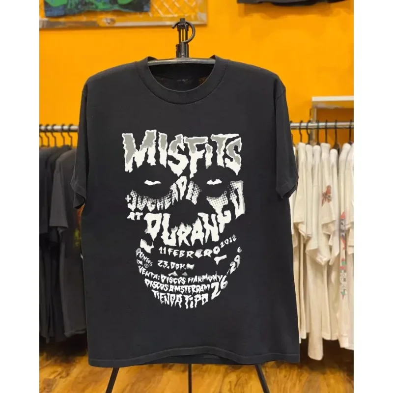 

The Misfits Heavy Metal Rock Band Ins Heavy Trend Брендовая футболка Винтажная уличная винтажная красивая мужская футболка Ruffian Футболки