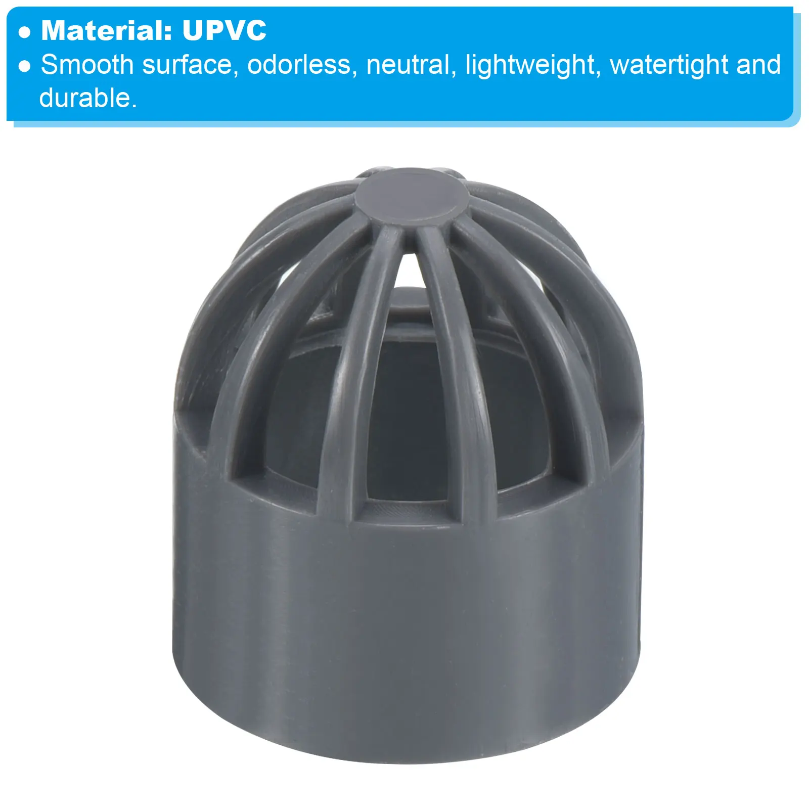 1/2/3/4Pc Atrium Drain Grate Cover Round Outdoor Sewer Drain Pipe Fitting Adapter Connector Floor Drain for Drainage System Gray