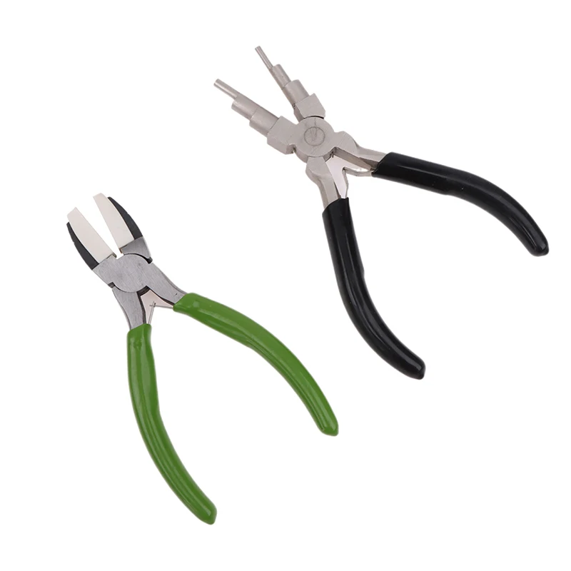 Flat Nose Pliers Black 6 In 1 Round Nose Pliers For Wire Wrapping Jewelry Making Loop Making Durable Diagonal Pliers