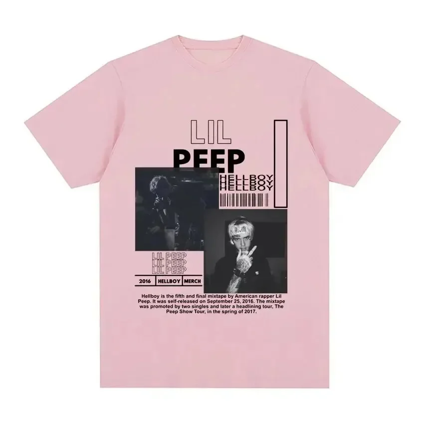 New Rapper Lil Peep T-Shirt Hell Boy Crybaby Hip Hop Rap T-Shirt Summer Men's Women Aesthetic Oversized Cotton Tee Shirt