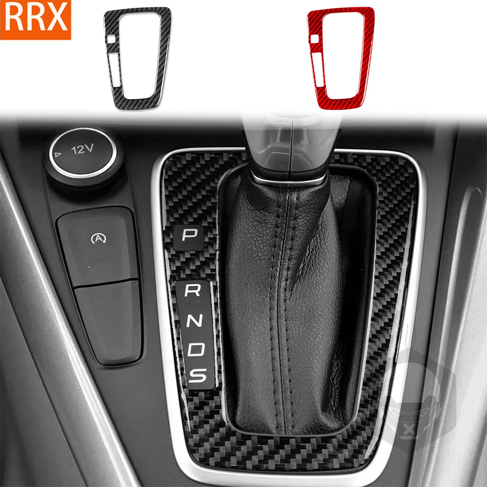 For Ford Focus SE RS ST Ecoboost 2015-2018 Real Carbon Fiber Sticker Central Gear shift display panel Car Accessories decorative
