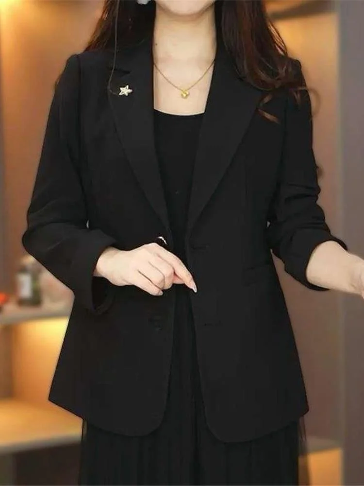 

Ele Bla Women's Suit Jaet 2025 Spring New High Quali Faion Slimming Ladies' Western Sle Top Long Sve Office ...