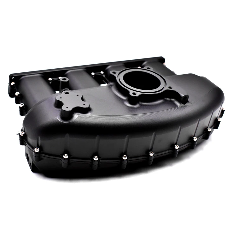 

1203HOT Black Aluminum Engine Intake Manifold With Fuel Rail 80mm Throttle Body