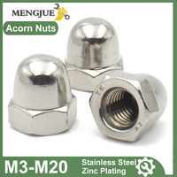 DIN1587 Acorn nut Crown Hex Nut M3 M4 M5 M6 M8 M10 M12 M14 M16 304 201 Stainless Steel Dome Cap Nut Blind Nuts for Bolts 1-50PCS