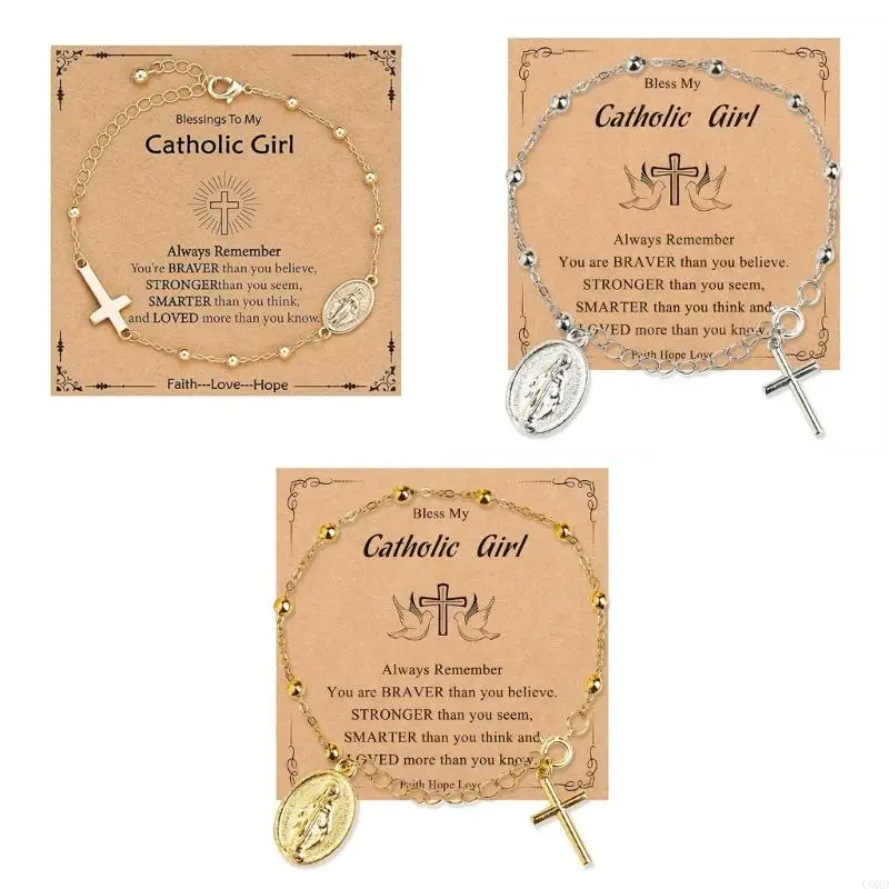 

CORD Oxidization Resistant Religious Bracelet Featuring Intricate Crosses Pendant Designed For Long Time Wear And Daily Use