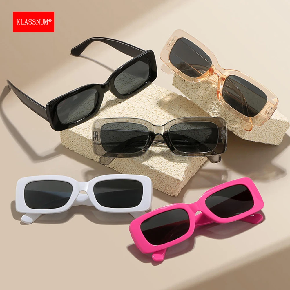 KLASSNUM Vintage Small Square Sunglasses Women Hip Hop Punk Sun Glasses Men Party Eyepiece Luxury Brand Design UV400 Wholesale