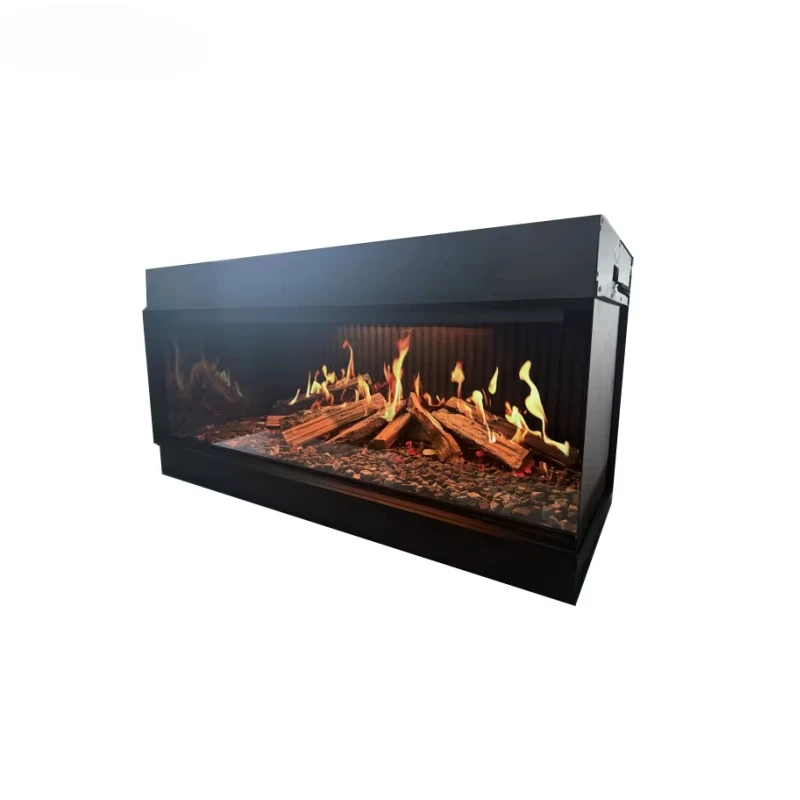 Household and Hotels 2025 New Design Metal 1500mm Built-in Modern Style Holographic Electric Fireplace