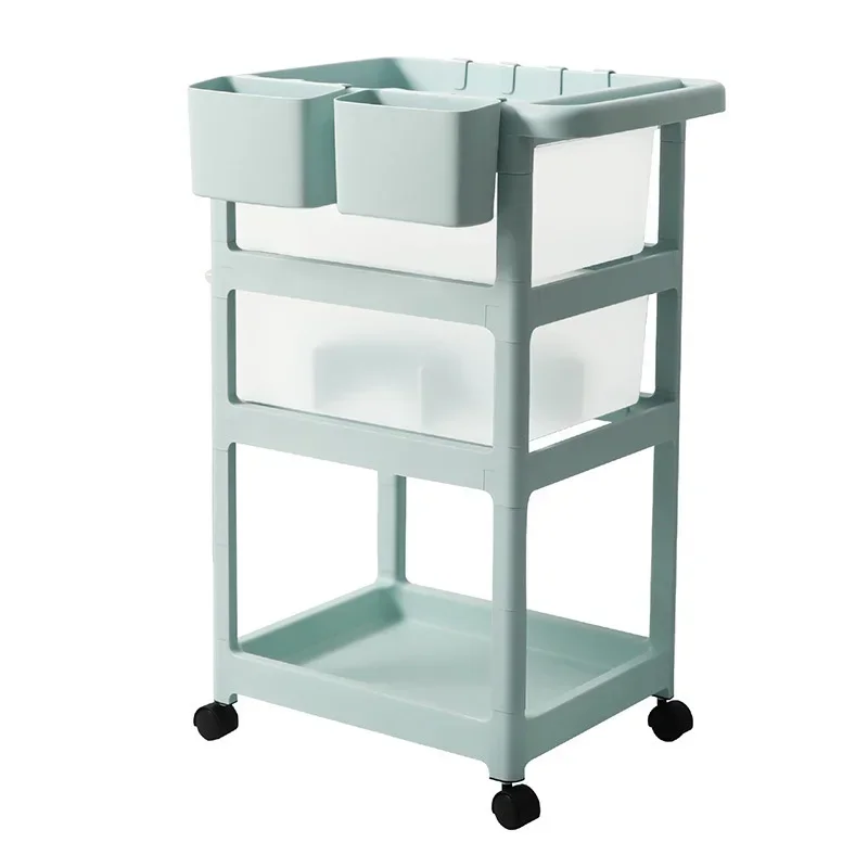 Hot Multi-layer Storage Organizer Newborn Transparent Trolley Home Storage Shelves Baby Products Organizer Cart with Wheels