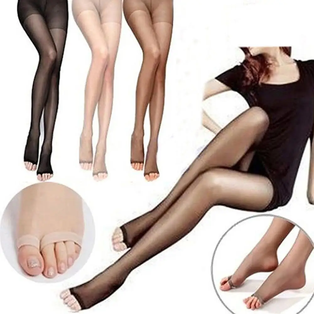 Nude Women Pantyhose Tights Open Toe Sexy Sheer Ultra-Thin Slim Stretch Stockings Pantyhose Leggings