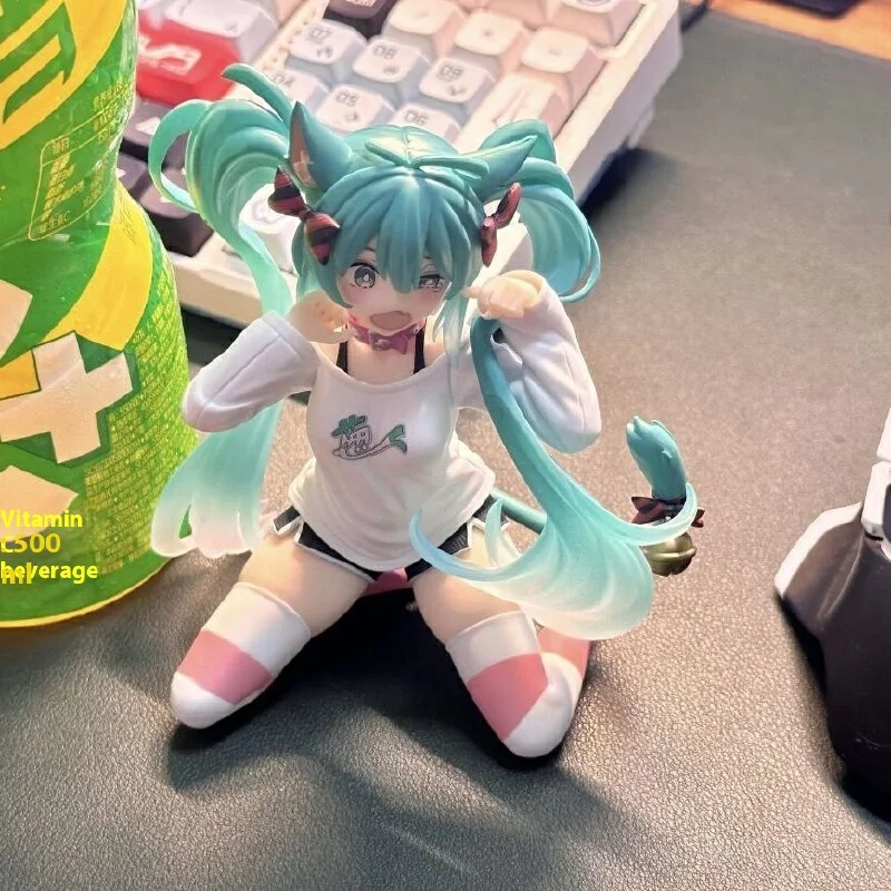 Hatsune Miku القط الأذن قصيرة الأكمام منامة Chuyin يدوية الصنع MIKU المشهد نموذج أنيمي فتاة الجمال الجدول الديكور هدية