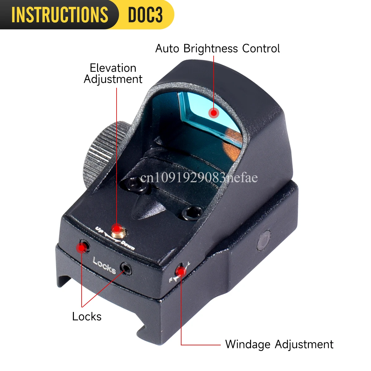 Gen III ريد دوت البصر التكتيكية الصيد Riflescope مضيئة التلقائي تعديل حساس للضوء الادسنس كوليماتور الملحقات #2